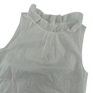 NEW Janie and Jack Floral Ruffle Neck Sleeveless Top White Girl's Size‎ 12